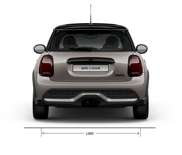 MINI Hatch بثلاثة أبواب - منظر خلفي - الأبعاد