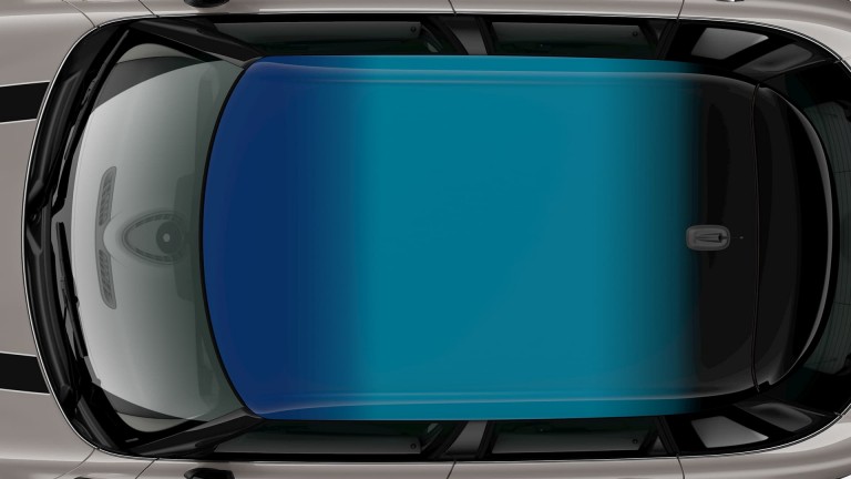 النص البديل: سيارة ميني هاتش بخمسة أبواب - سقف متعدد الألوان