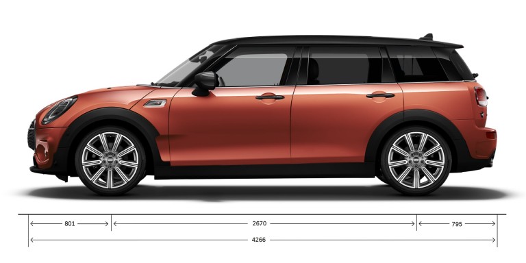 سيارة MINI Cooper - منظر جانبي - الأبعاد