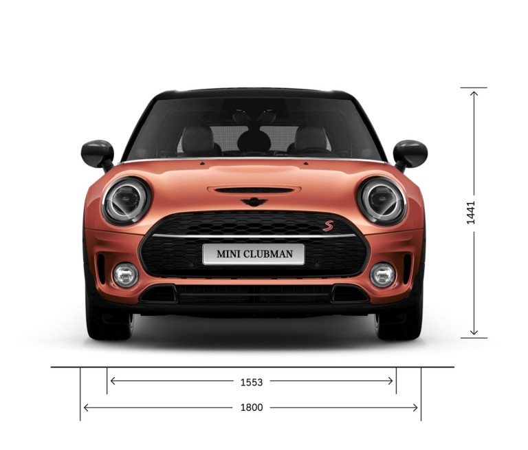 سيارة MINI Cooper - منظر أمامي - الأبعاد