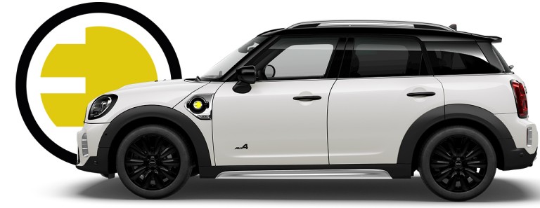 سيارة MINI PHEV – Countryman Cooper SE - اللون الفضي والأسود