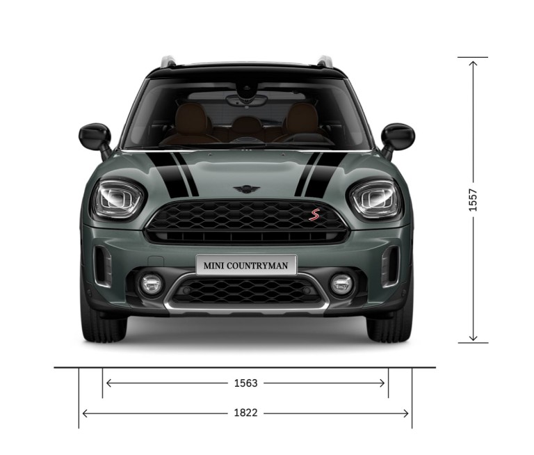 سيارة MINI Countryman - منظر أمامي - الأبعاد