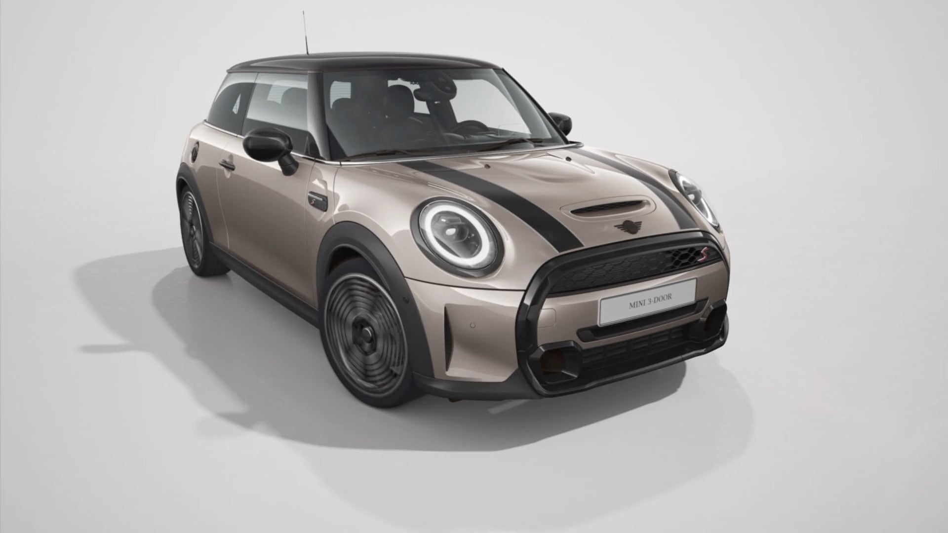 MINI Hatch بثلاثة أبواب - منظر أمامي - رمادي وأسود