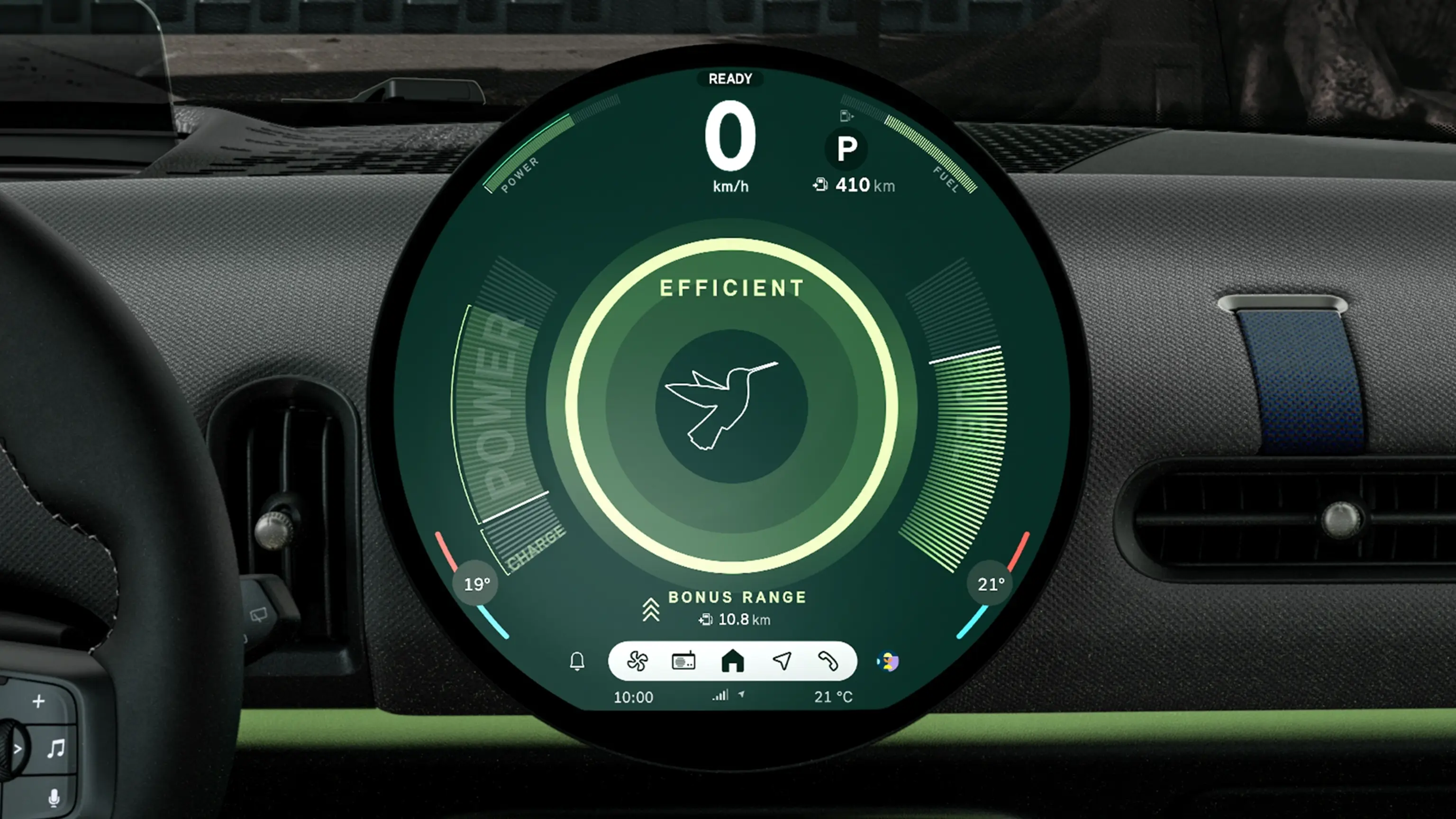 السيارة MINI Cooper Convertible - تجربة القيادة - معرض الأوضاع - الوضع الأخضر