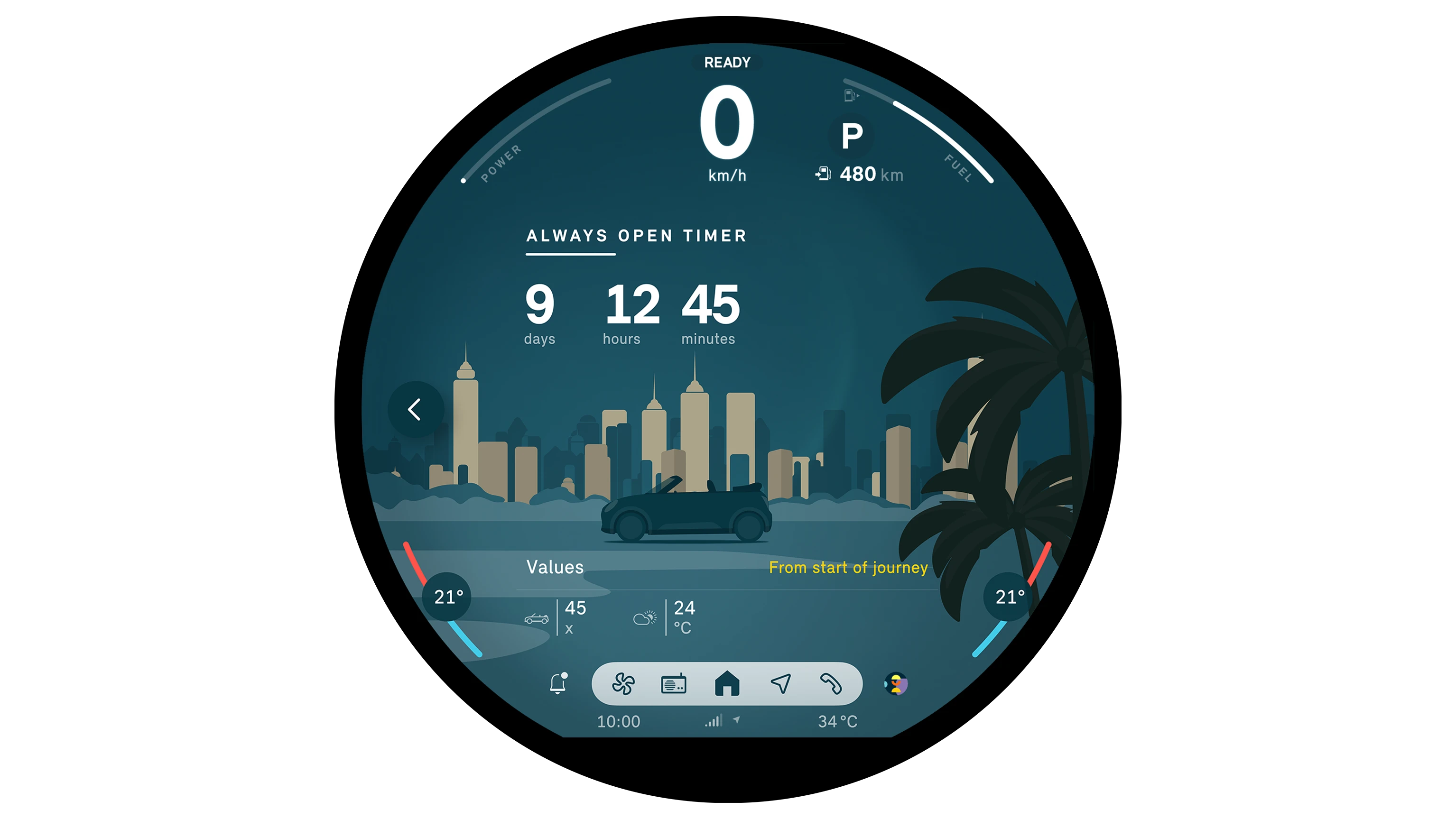MINI Cooper Convertible - interior - OLED display