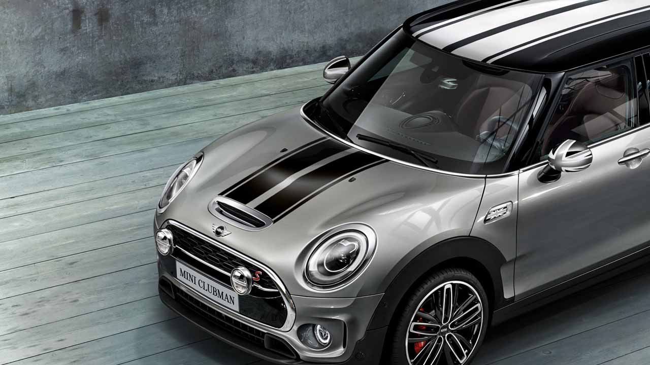 MINI sport stripes in Jet Black bodykit