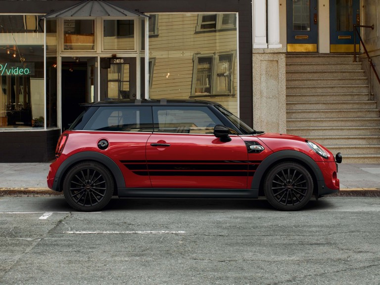 MINI John Cooper Works – red and black – side view