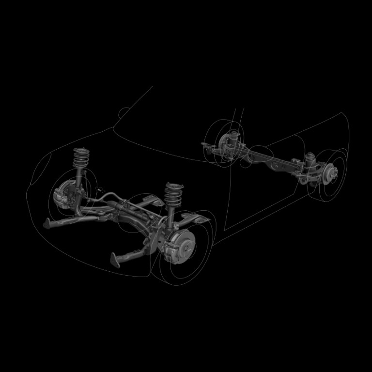 Flexible rear axle