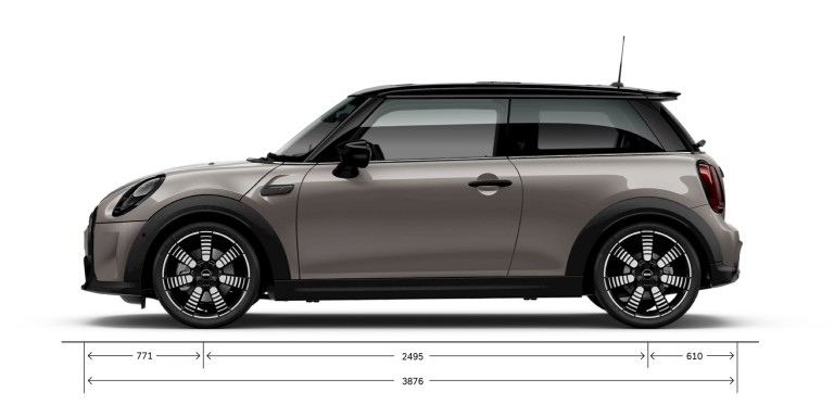 MINI 3-door Hatch – side view – dimensions